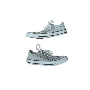 Converse All Stars Chuck Taylor White with Silver Dots Low Tops Size 8